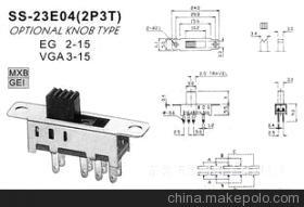 【三波段八針拔動開關(guān)SS-23E04】價(jià)格,廠家,圖片,電工開關(guān),東莞市國菱電子-
